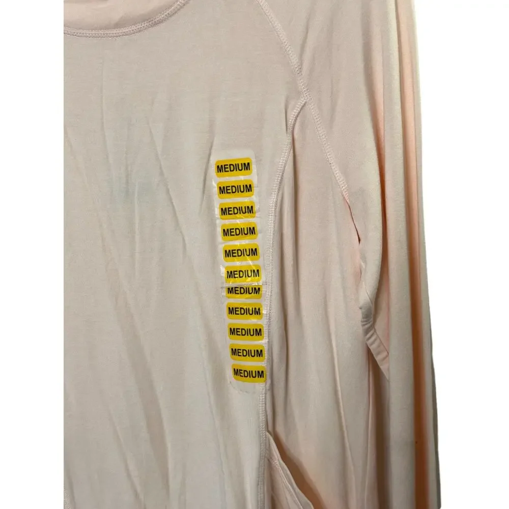 Yogalicious Ballerina Pink Long Sleeve Relaxed Fit Top Pockets & Thumbholes Sz M - Picture 5 of 9